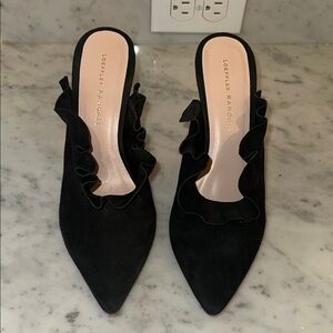 Loeffler Randall Black Ruffle Mules